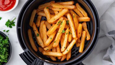 Batata frita na air fryer